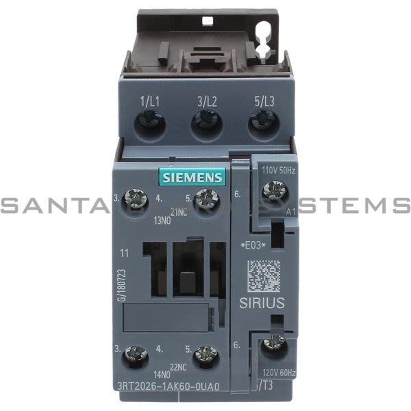 3RT2026-1AK60-0UA0 CONTACTOR,10HP 460/575V,1NO+1NC 120V60HZ Overview Specifications Related products & services Documents & downloads Support Download product images and data for M-CAD and E-CAD (7)