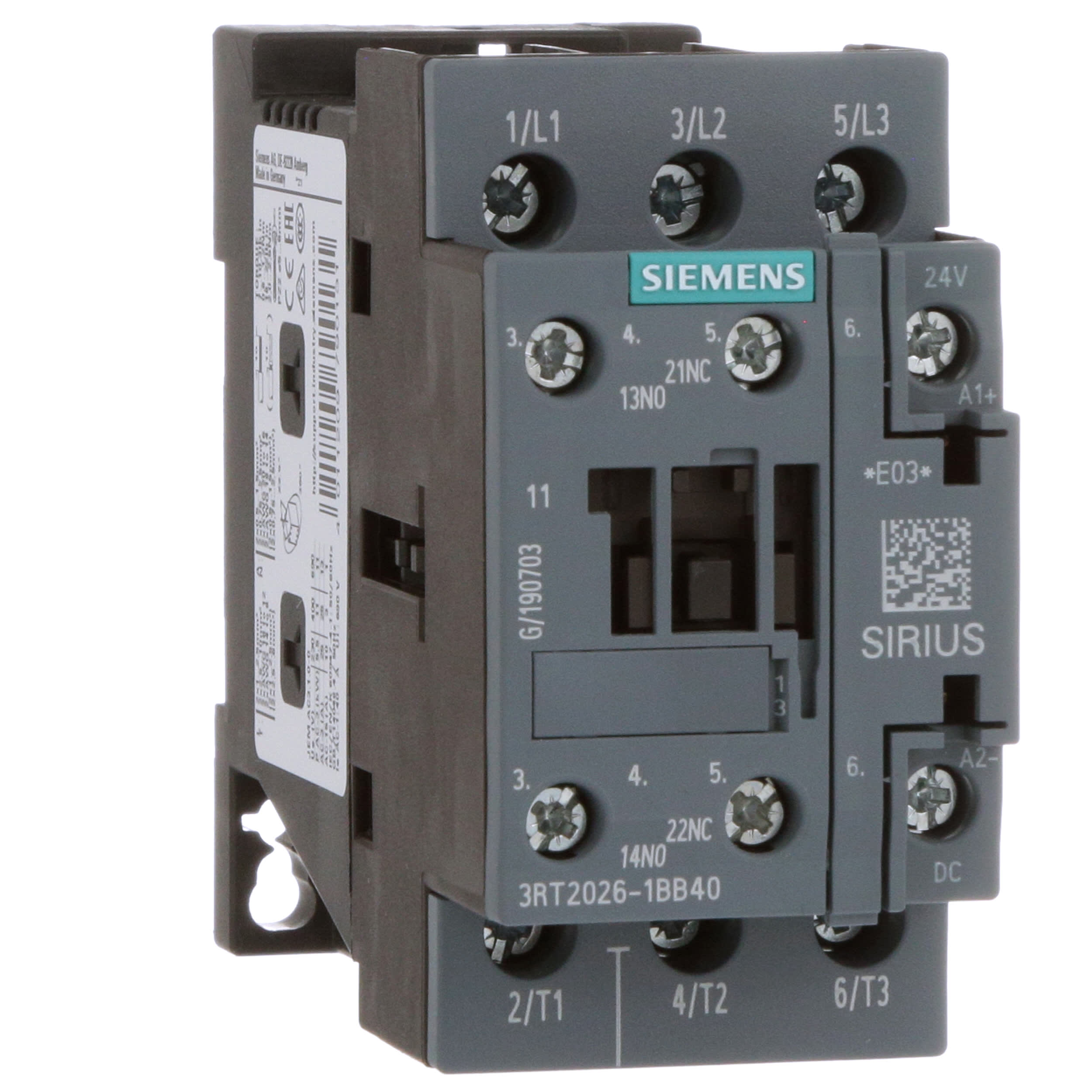Contactor 3PST-NO (3 Form A) 25 A 24VDC Coil Chassis Mount, DIN Rail