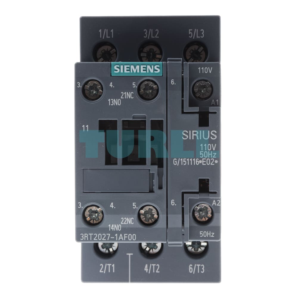 Industrial Controls Contactors & Accessories Siemens 3RT20271AF00 Sirius 3Rt2 3 Pole Contactor, 32 A, 15 Kw, 110 V Ac Coil
