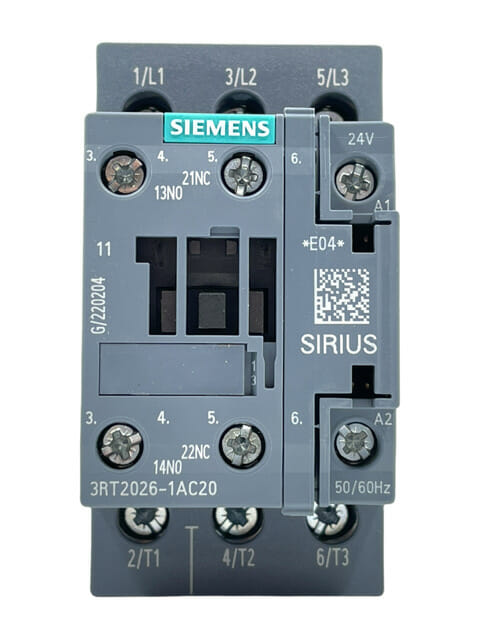 3RT25261AC20 Siemens Contactors - Electromechanical CONTACTOR S0 25A 24VAC 2NO/2NC SCRW datasheet, inventory, & pricing.