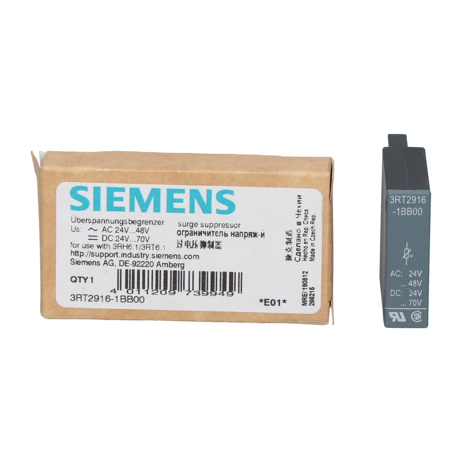 Click to View Pricing, Inventory, Delivery & Lifecycle Information: Siemens: 3RT29161BB00