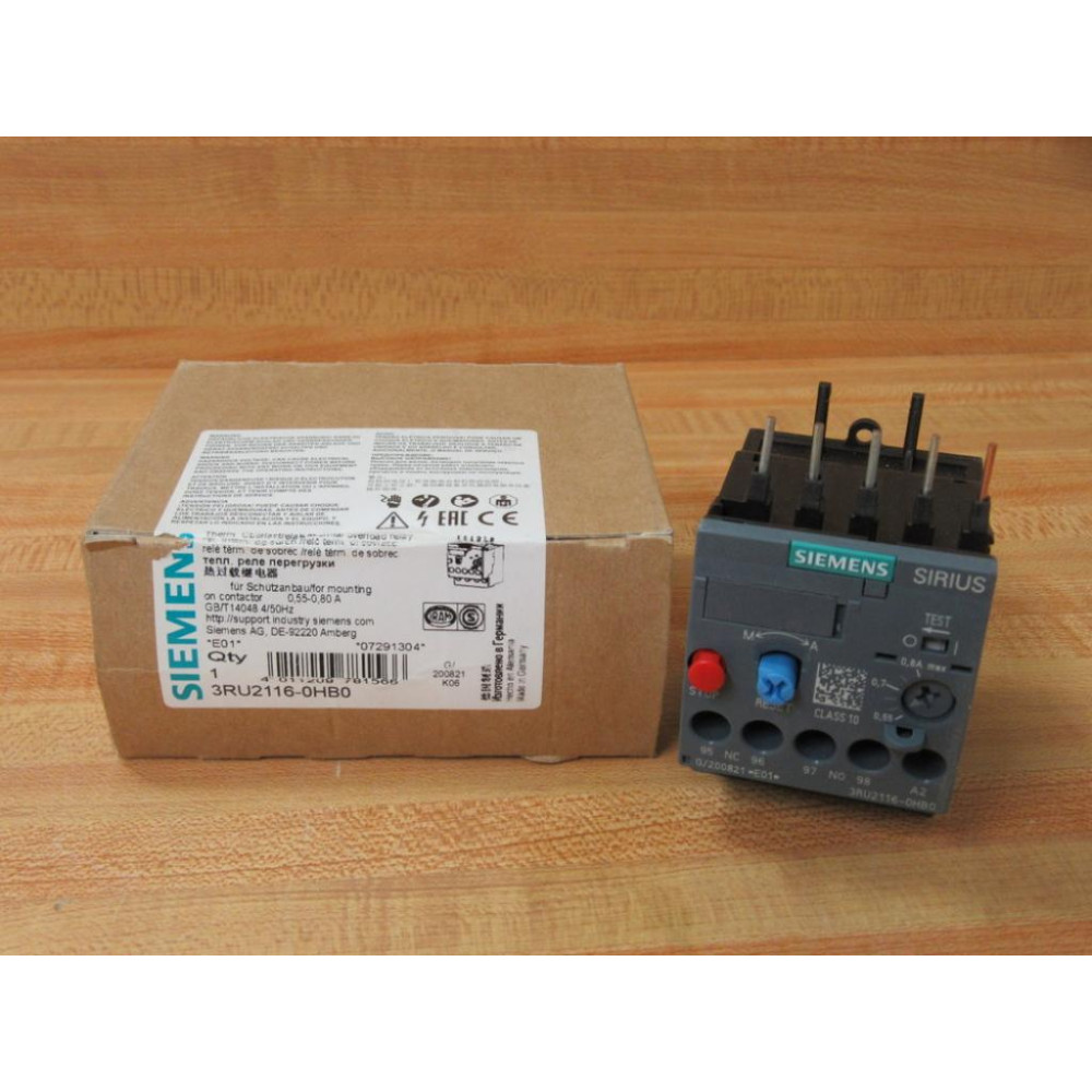 3RU21160HB0 Siemens Industrial Relays OVERLOAD RELAY CL10 S00 0.55-0.8A SCREW datasheet, inventory, & pricing.